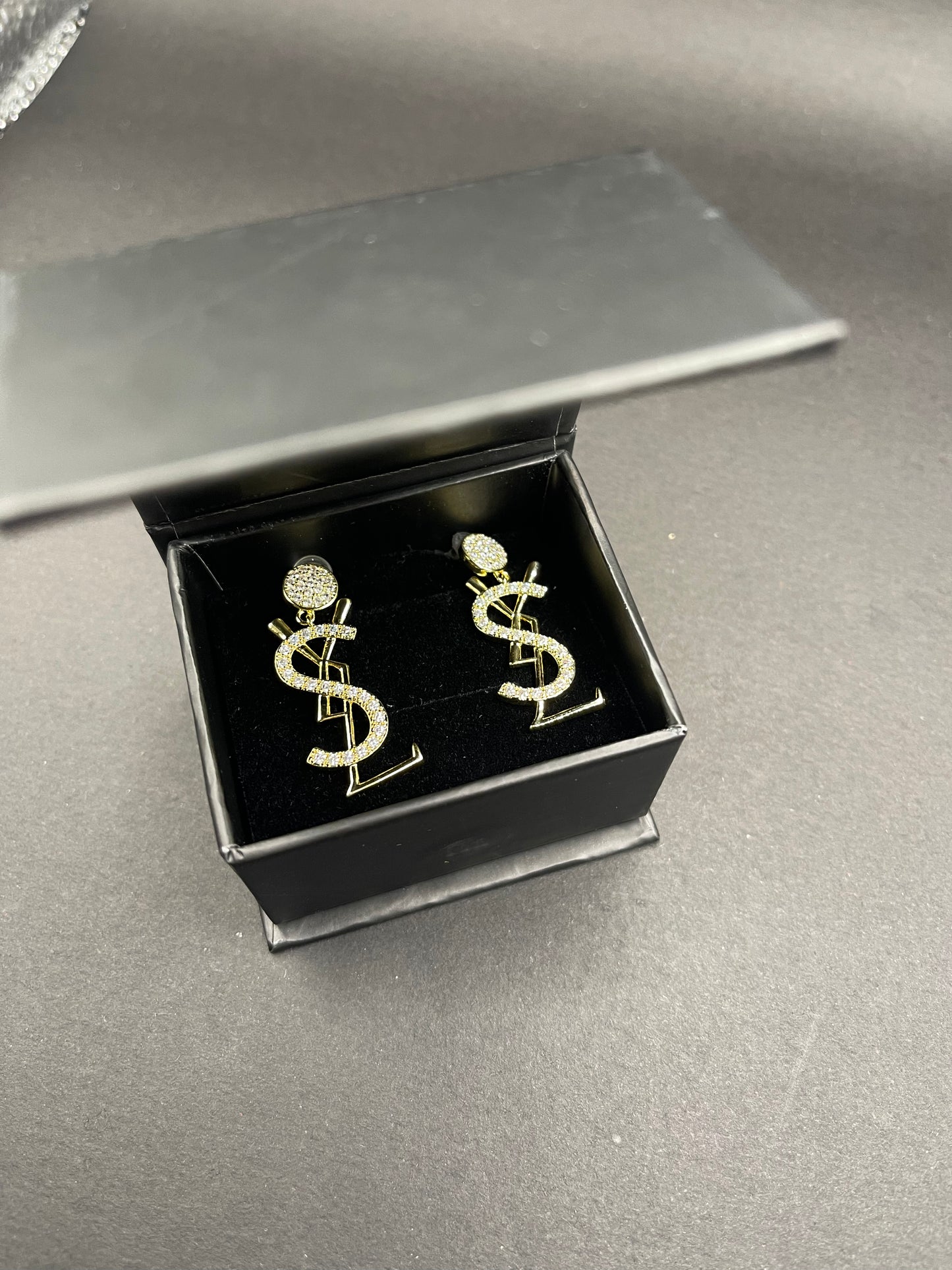 Luxury Crystal Monogram Drop Earrings